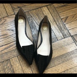 Black Faux Croc Vince Camuto Flats Size 10